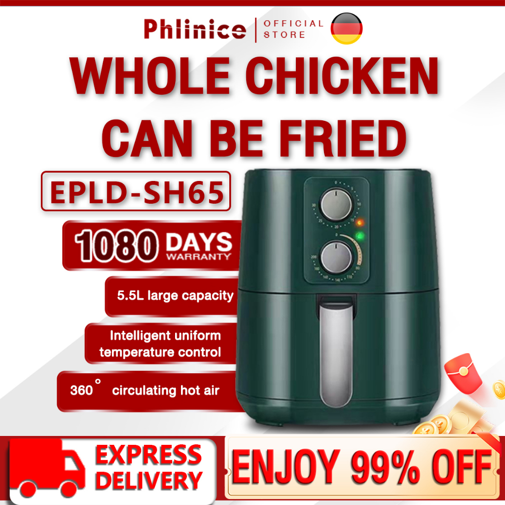 PETRUS PE7615 Electric Air Fryer 700W 1.3L Small Fryer Pot with Timer  Controls