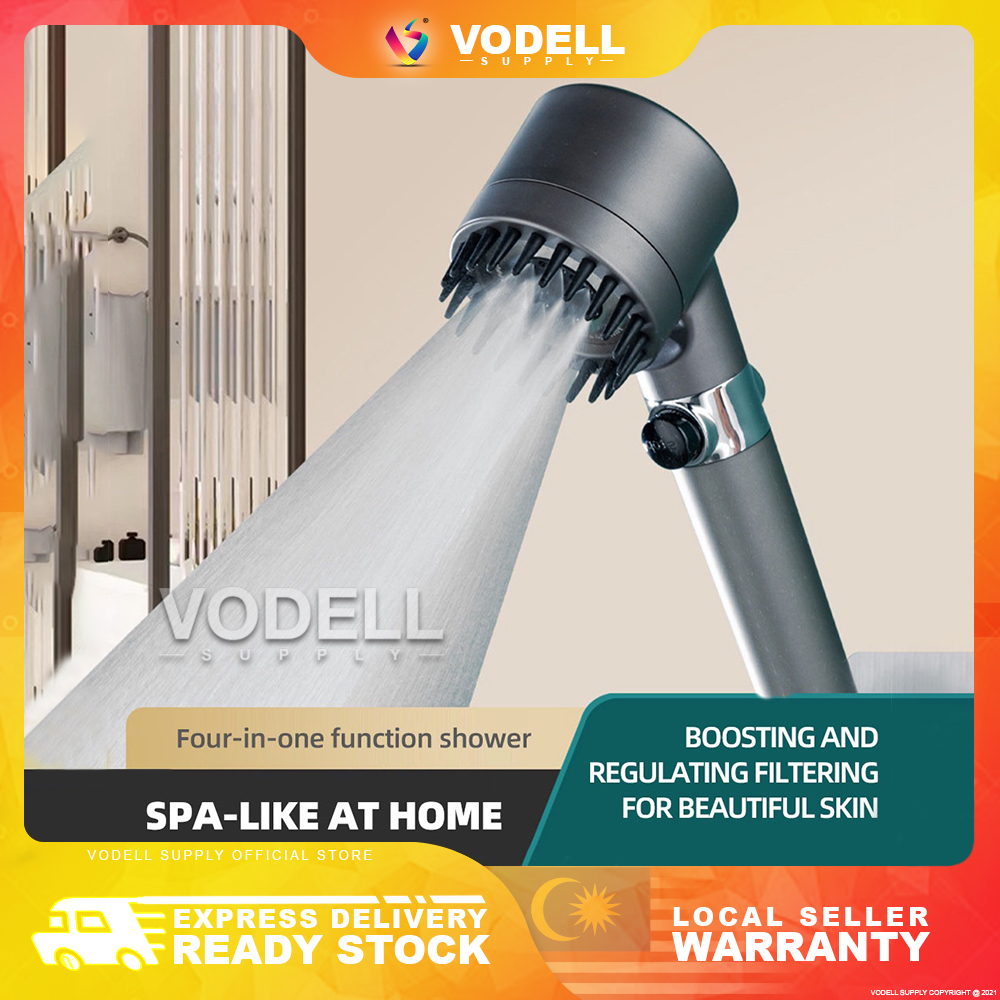 4 In 1 Massage Shower Head 3 Mode High Pressure Water Saving Showerhead ...