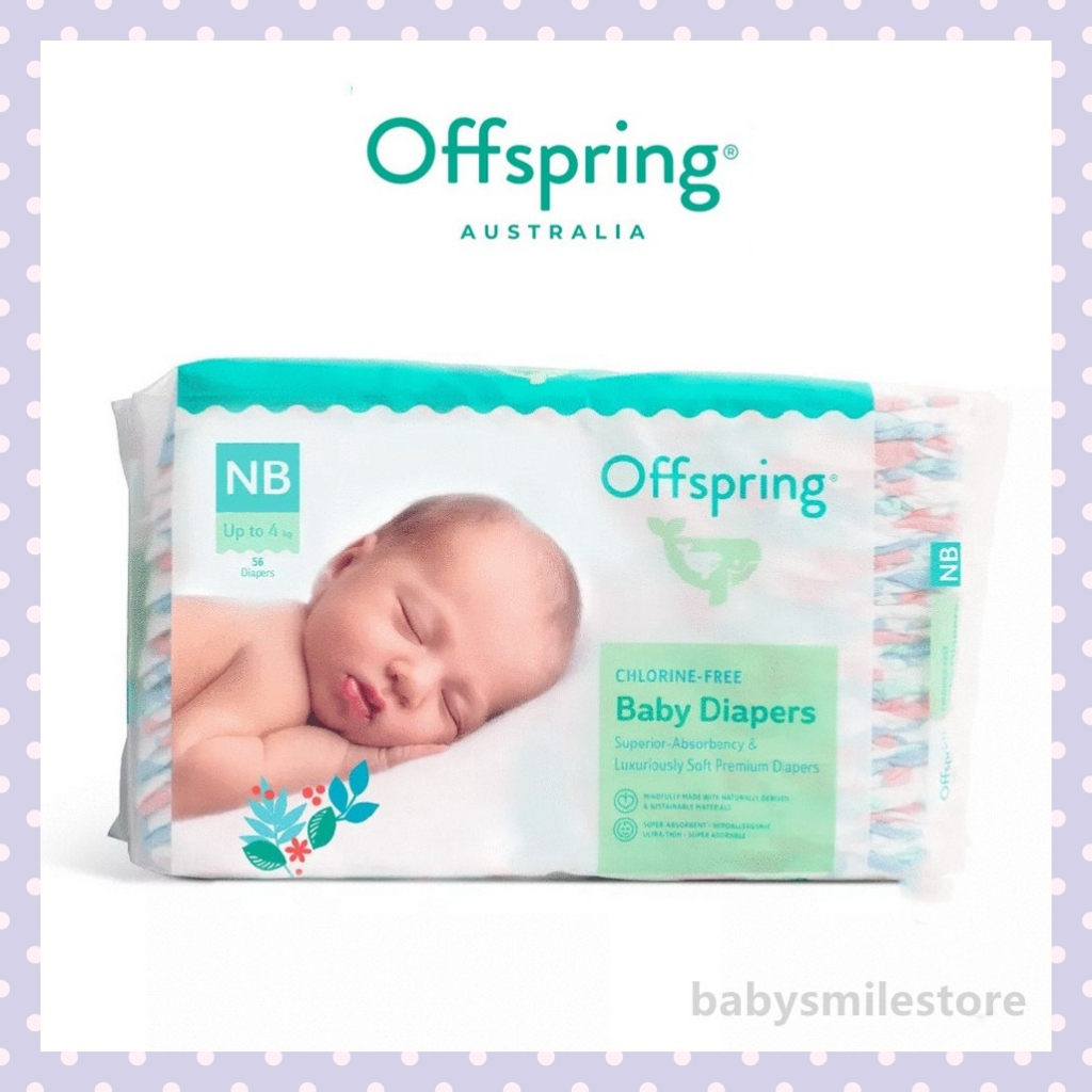 Offspring Fashion Tape Newborn Diapers (56pcs) Chlorine-Free Baby ...