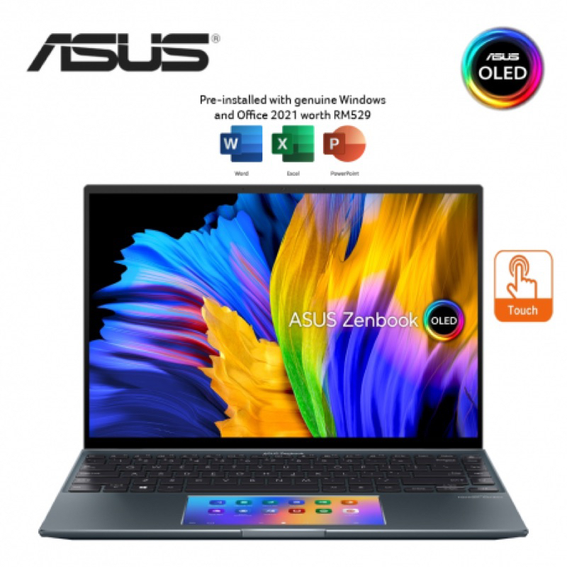 Asus ZenBook 14X OLED UX5400E-GKN227WS 14'' 2.8K Touch Laptop Pine Grey ...