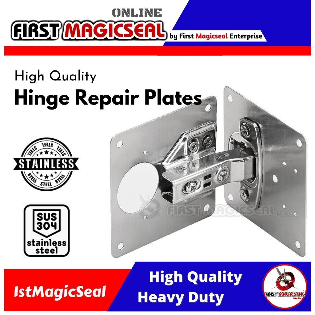 1stMagicSeal Hinge Repair Plates Stainless Steel Door Repair