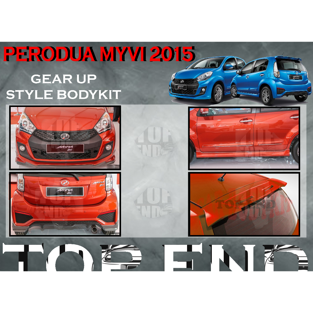 PERODUA MYVI SE FACELIFT 2015-2017 GEAR UP FULLSET BODYKIT (GU) SKIRT ...