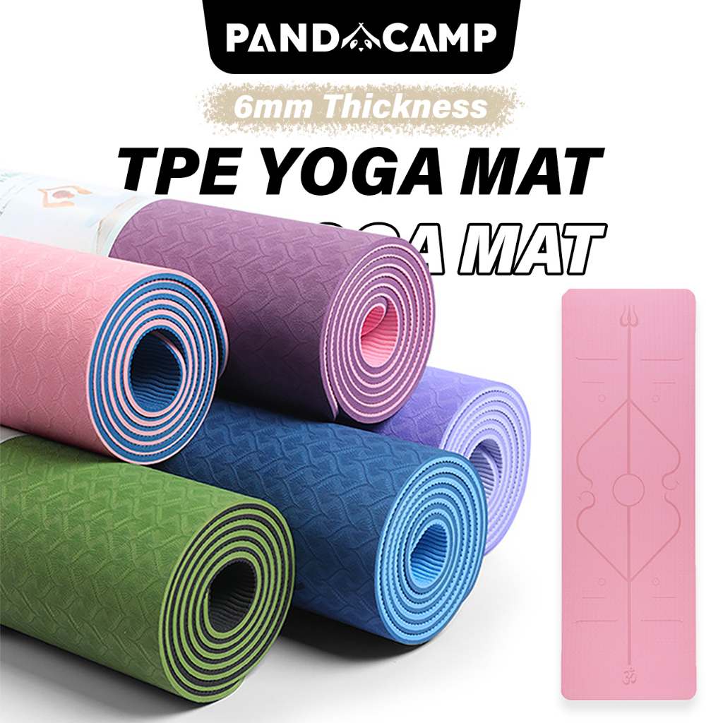 PANDACAMP TPE Yoga Mat Exercise Mat Yoga Mat Anti Slip Workout Mat ...