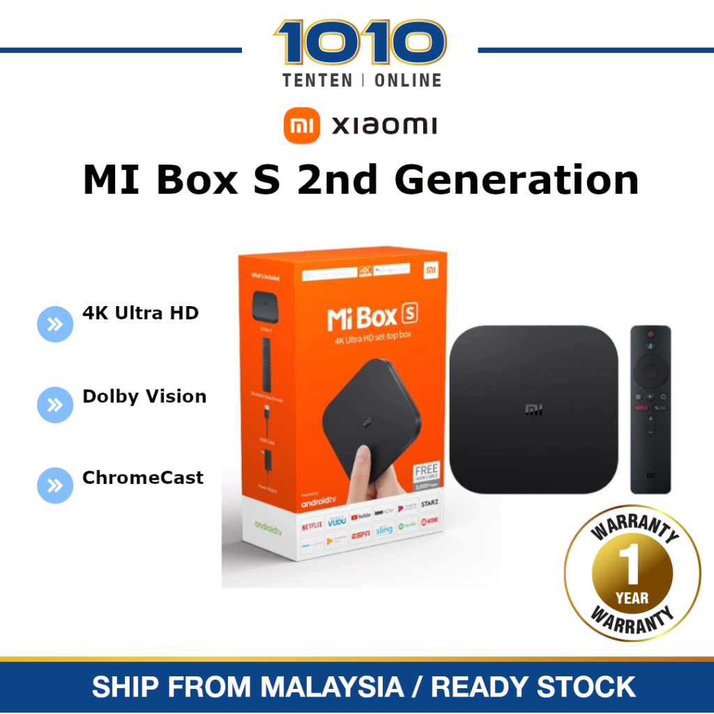 [ MY ]Xiaomi Mi Box S (2nd Generation) AndroidTV Streaming Box TV Box S
