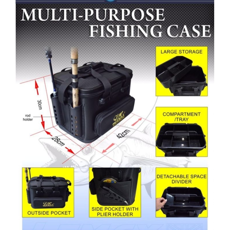 3-Layer Folding Fish Hook Lure Box Portable Fishing Gear Box