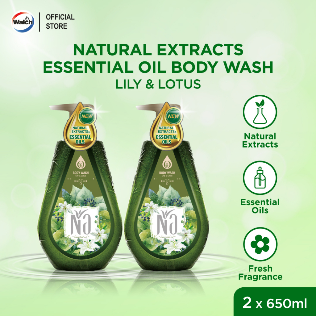 [TWIN PACK] Na Natural Extracts Essential Oil Lily & Lotus Body Wash