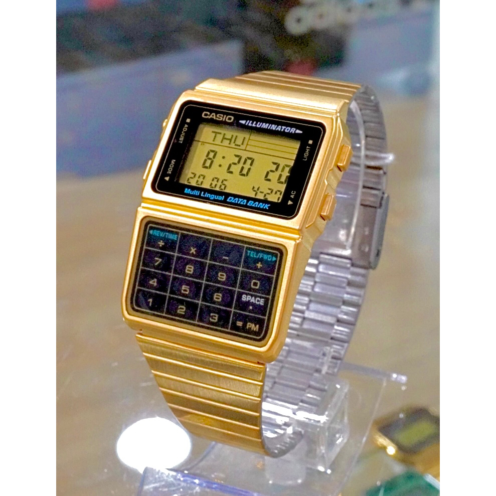 CASIO Gold Tone 25 Memory Calculator Databank Watch | Shopee Malaysia