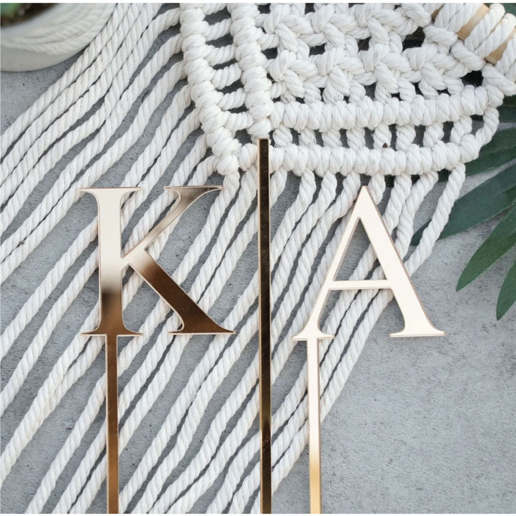 Initials Cake Topper Letters Cake Topper - Modern Monogram Cake Topper ...