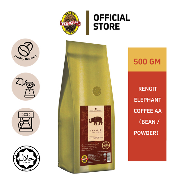 Rengit Elephant Coffee AA [HALAL] LIBERICA COFFEE BEAN l 500 g | Shopee ...