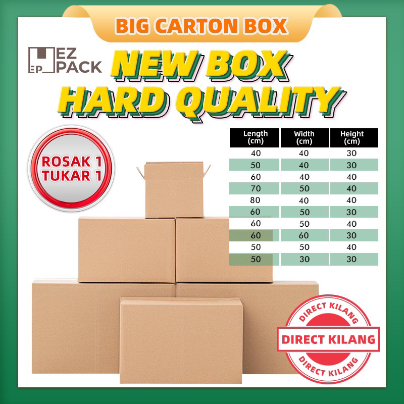 EZPACK Big Carton Box Packaging Box Packing Box Paper Boxes Kotak ...