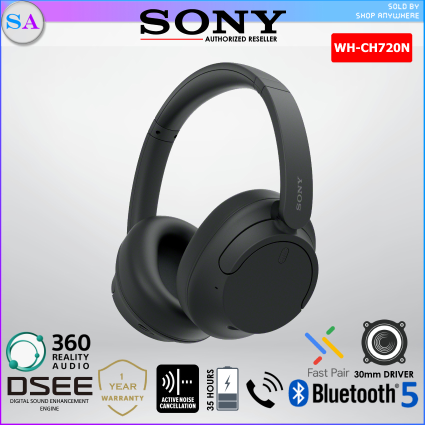 Sony WH-CH720N Wireless Bluetooth Noise Cancelling Over Ear Headphones ...