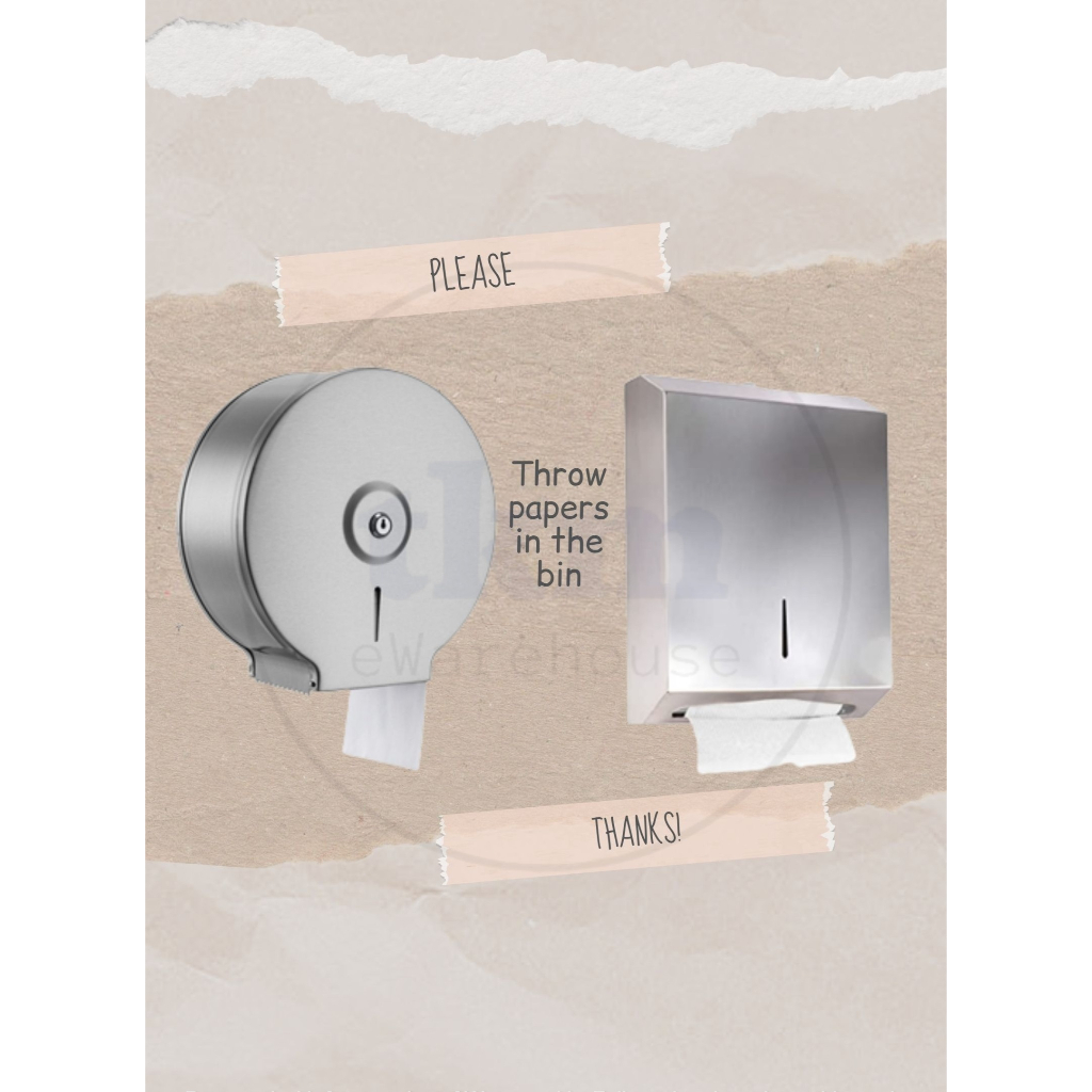 SUS 304 Stainless Steel Jumbo Roll Tissue Dispenser Interfold Paper
