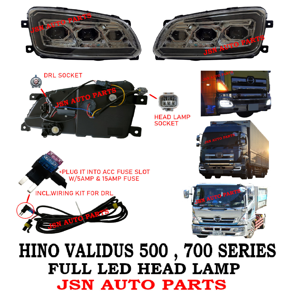 J111S08 FULL LED HEAD LAMP HINO VALIDUS 500 , HINO 700 SERIES LORRY
