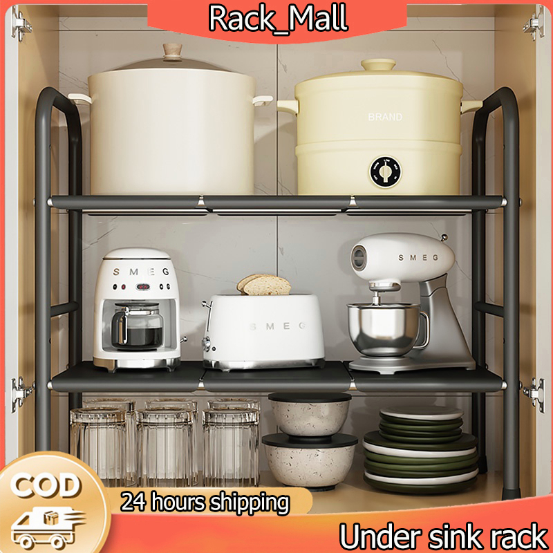 Extendable Under Sink Rack Stainless Steel Sink Organizer Rack Kitchen ...
