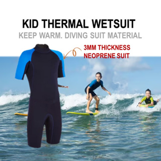 Kids Wetsuit, 2mm Neoprene Thermal Swimsuit Toddlers Girls Front Zipper  Keep Warm Diving Surfing Swim Lessons (Girls, 6)