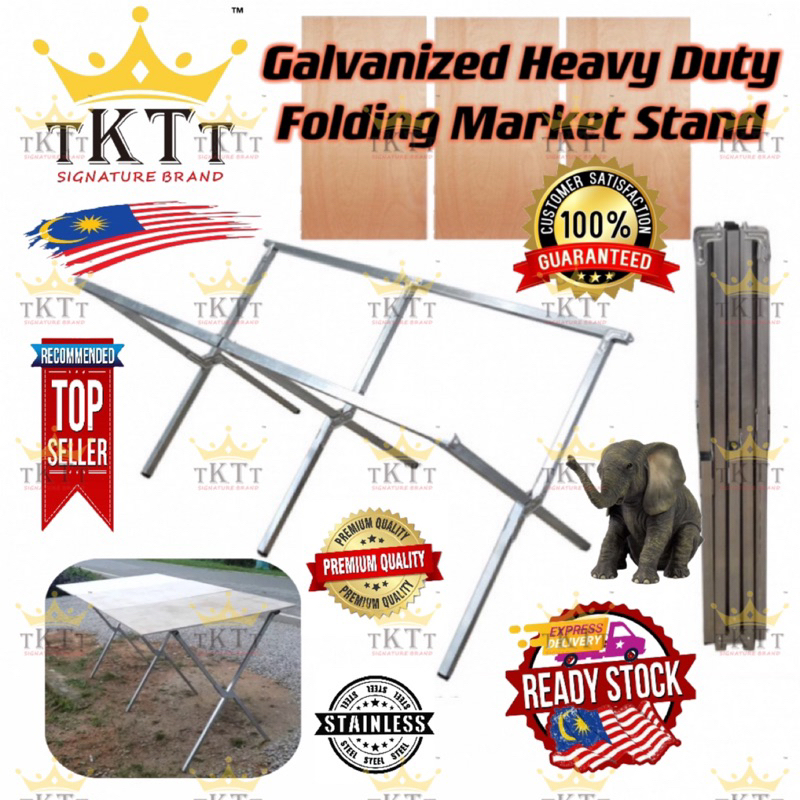 TKTT X Galvanized Steel Heavy Duty Night Market Folding Stand Table ...