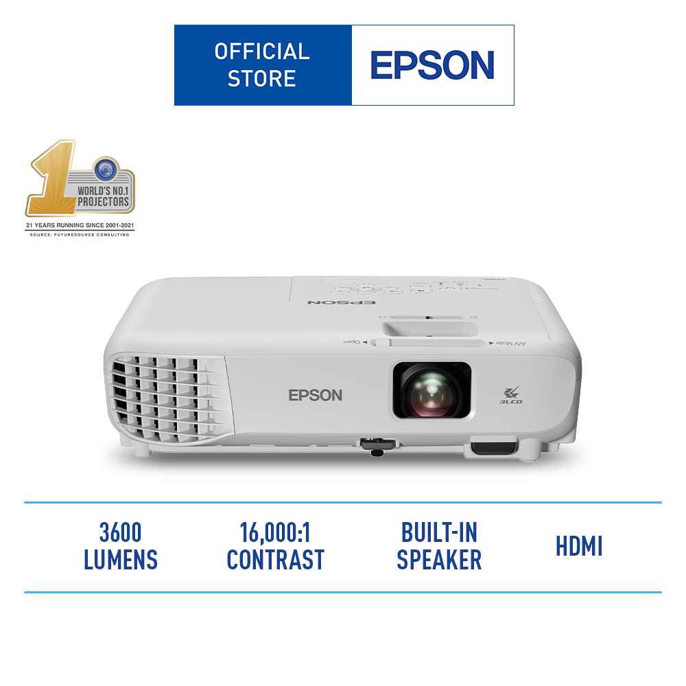 Epson EBX06 3,600 Lumen XGA 3LCD Classroom Projector with HDMI Cable