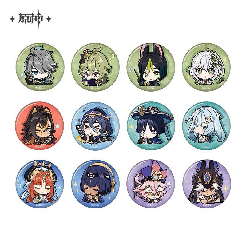 Official Genshin Chibi Character Sticker Pearlescent Technology Badge ...