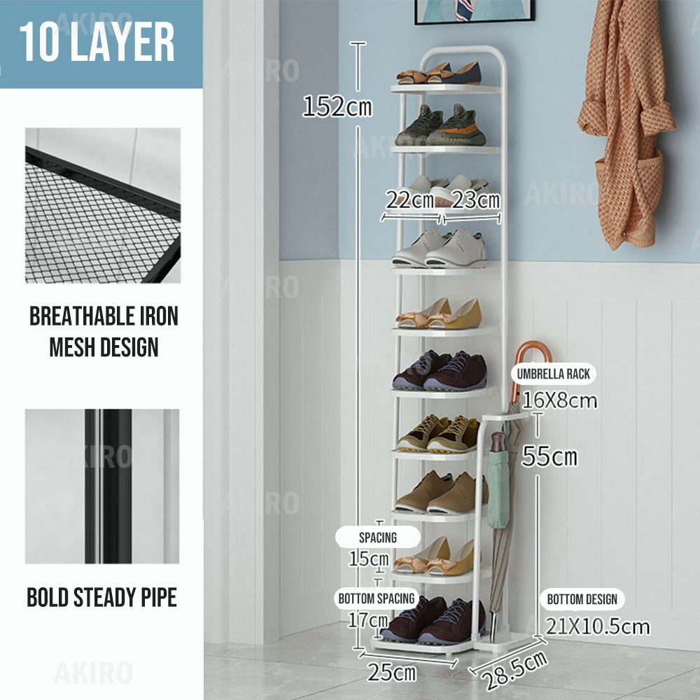 SEXY MAMA Multi-Layer Anti-Rust Metal Shoe Rack wt Umbrella Rack Shoe ...