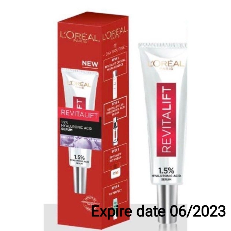 Expire 06/2023 L'Oreal Revitalift Hyaluronic Acid Serum 7.5ml Shopee
