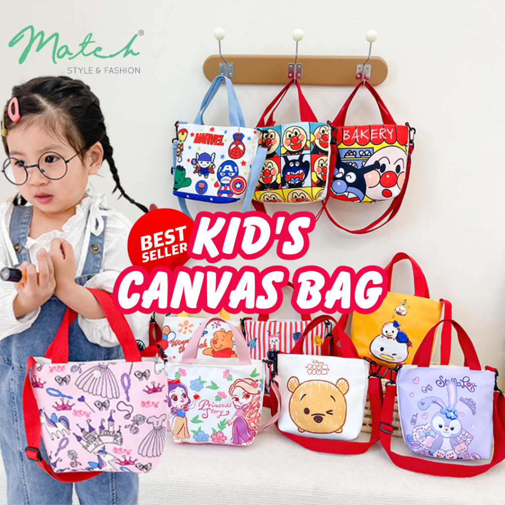 Kids Canvas Bag Cartoons Casual Sling Crossbody Bags Baby Girls Boy — free download