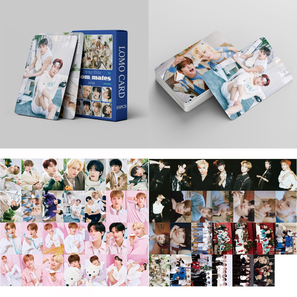Stray Kids Photocards Set – 55 Stück Lomo Karten, 8,5x5,5 Cm, Doppelseitig Bedruckt (lila)