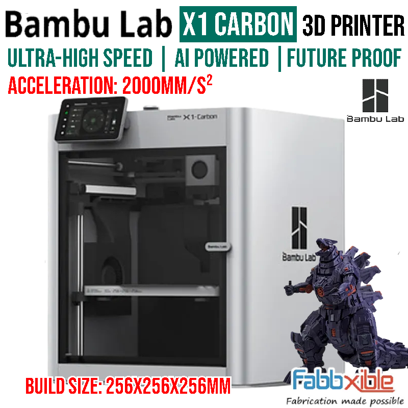 Bambu Lab X1 Carbon Lidar Auto Leveling High Speed 3D Printer (Optional Multicolor Upgrade with