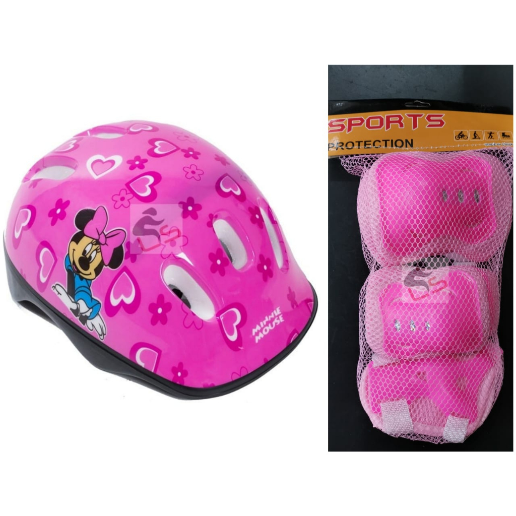 Minnie mouse bike helmet and knee pads hotsell