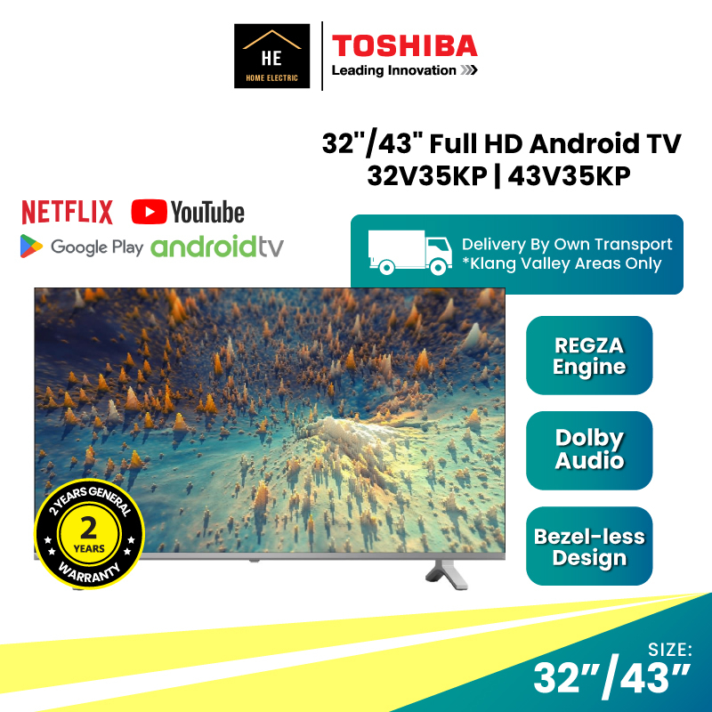 TOSHIBA 43" Inch Full HD Android TV Television 电视机 電視機 43V35LP | Shopee ...
