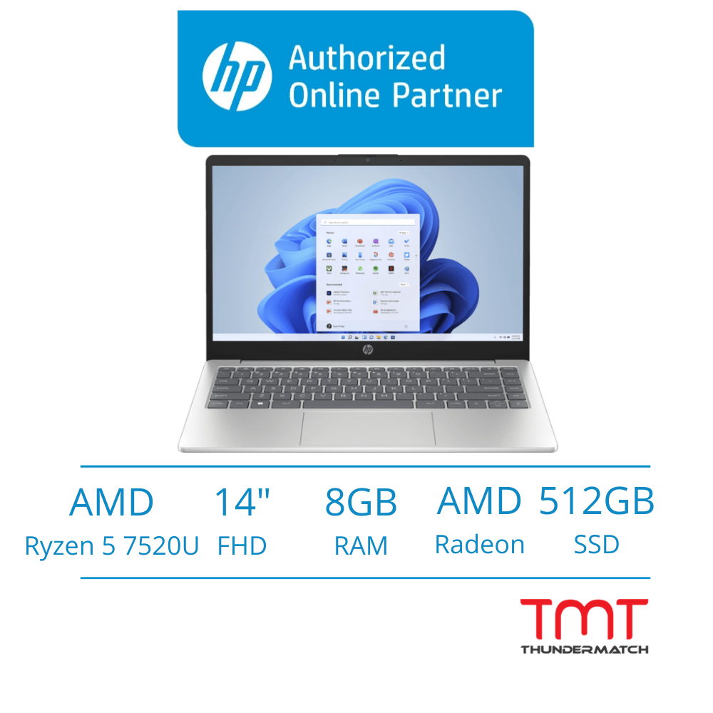 Hp 14 Em0043au0044au Laptop Nature Silver Warm Gold Amd Ryzen 5 7520u 8gb Ram 512gb Ssd 7570