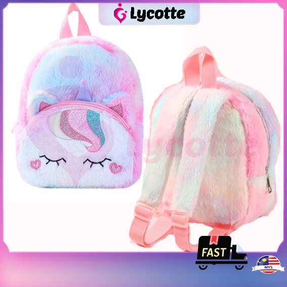 Cute Cartoon Unicorn Backpack Plush Backpacks Girl Children Schoolbag