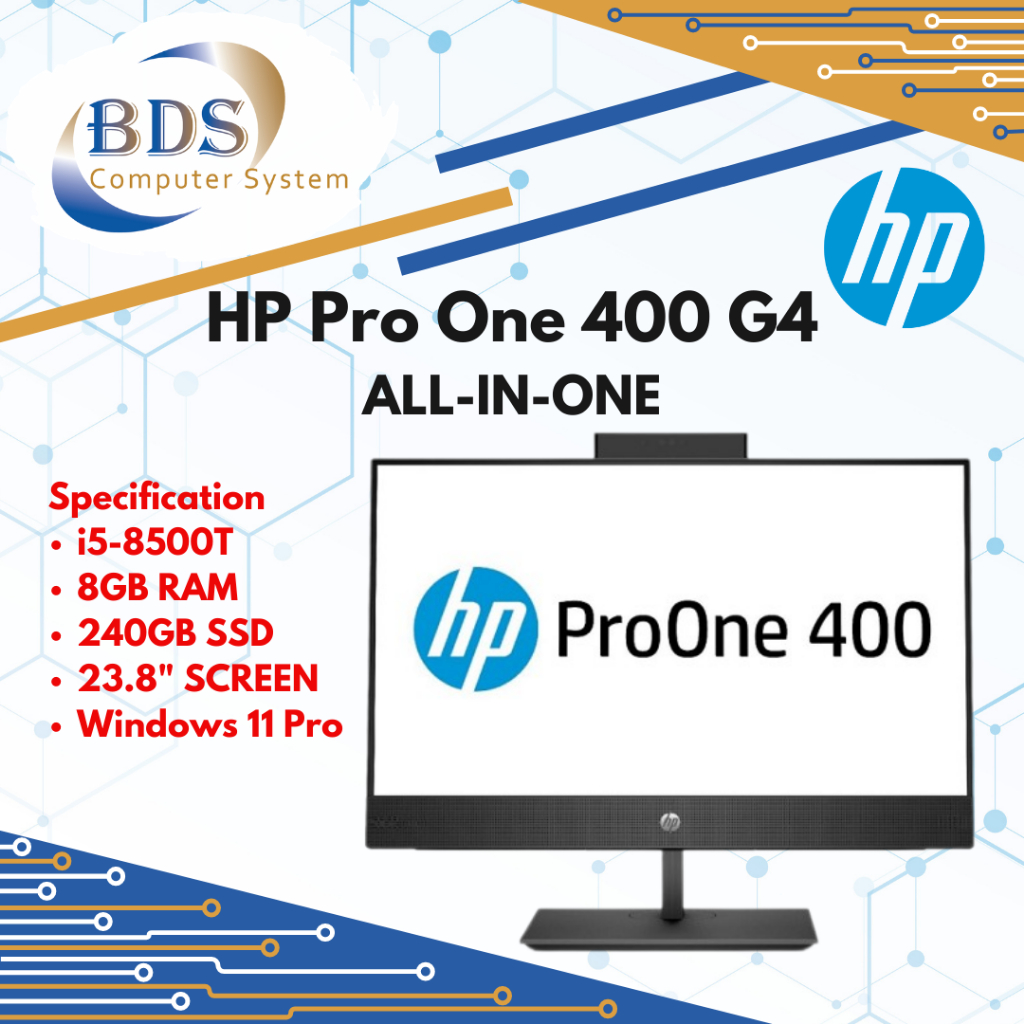 (REFURBISHED) ALL IN ONE PC HP PRO ONE 400 G5 INTEL i58th GEN 8GB