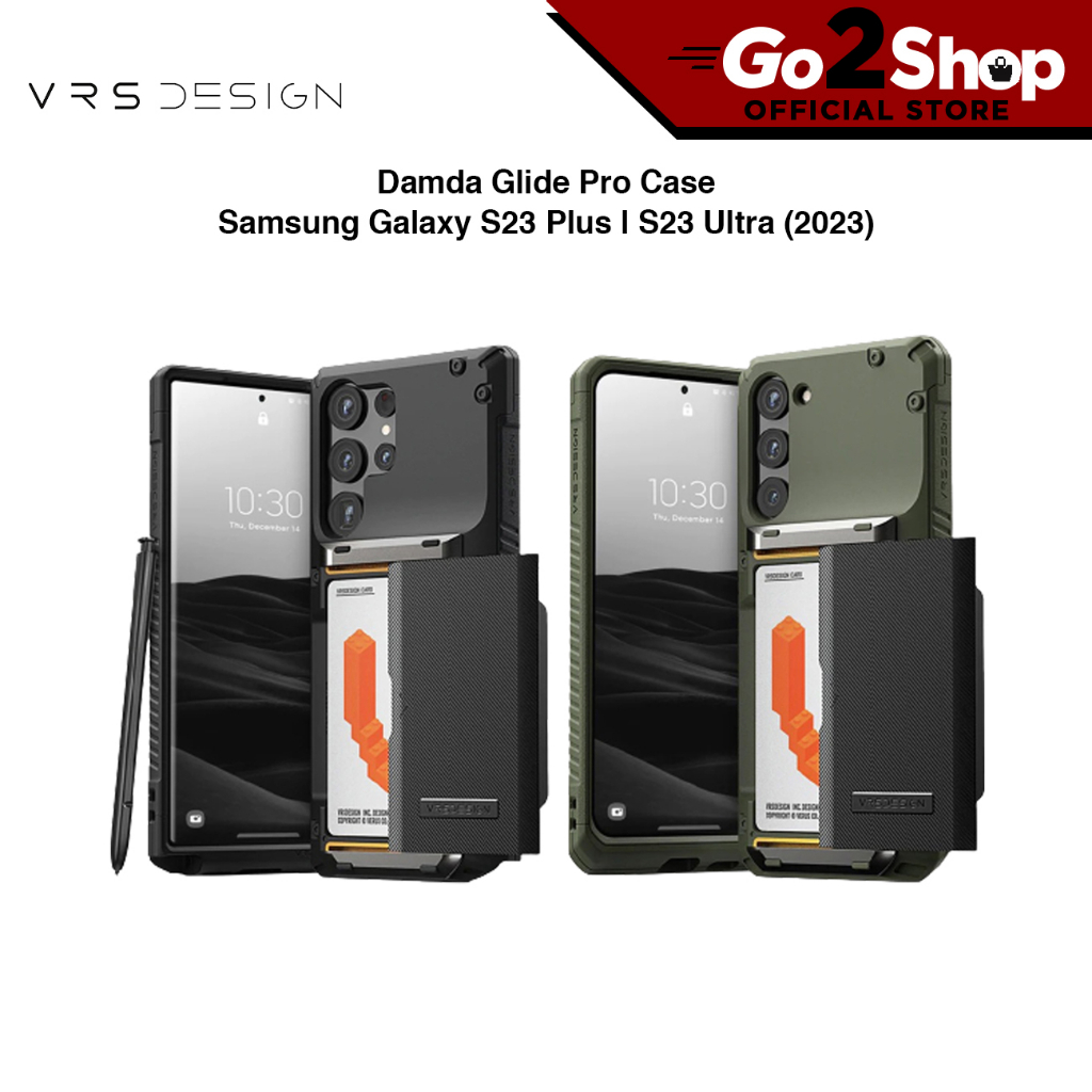 Custodia VRS DESIGN Damda Glide Pro Per Galaxy S22 Ultra (2022) - Nero Con Scanalatura