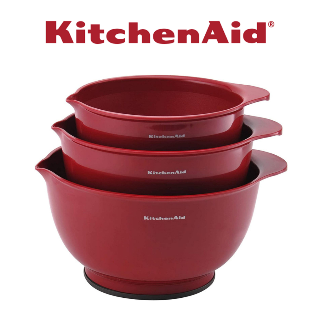 (READY STOCK) KitchenAid Classic Mixing Bowls, Red, Set of 3