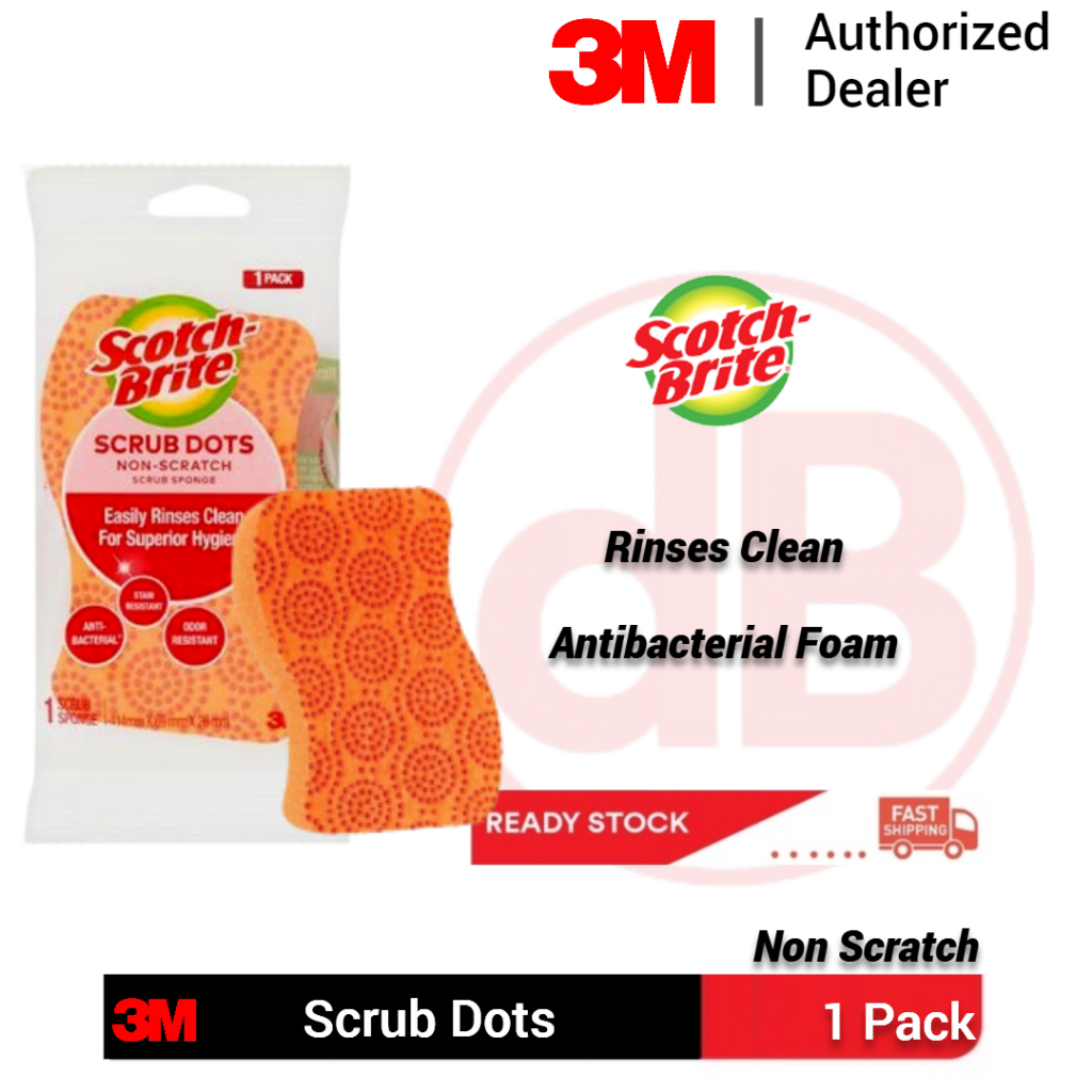 3M Scotch-Brite Scrub Dots Non-Scratch Sponge (1Pc/Pack) | Shopee Malaysia