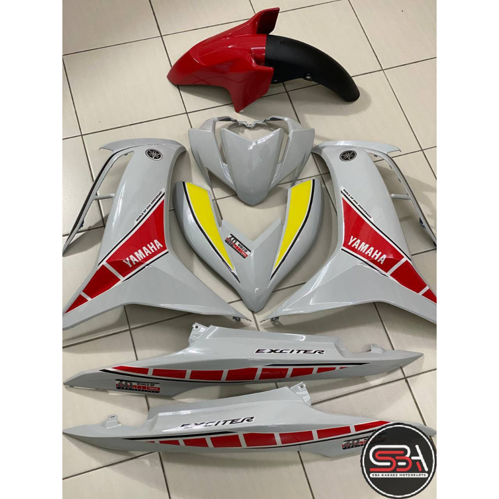 COVERSET BODYSET LC135 LC V8 DR 60TH ANNIVERSARY WHITE RED FUEL INJECTION FI YAMAHA SIAP TANAM