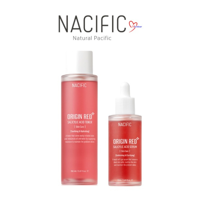 Nacific Origin Red Salicylic Acid Toner 150ml / Serum 50ml Shopee