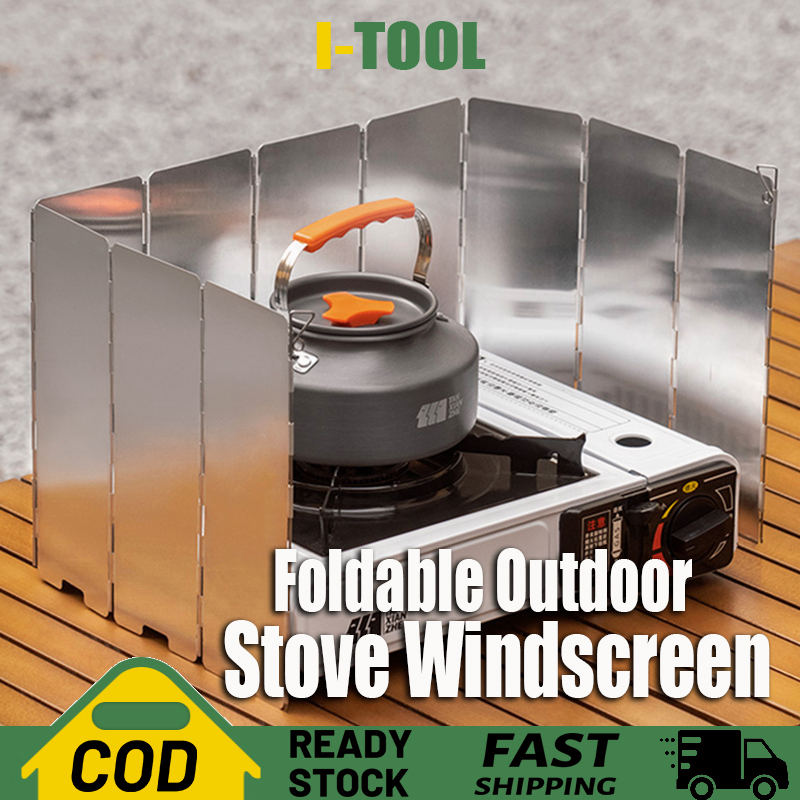 ITOOL 10 Plates Portable Windshield Foldable Outdoor Stove Windscreen