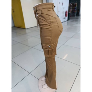 cargo bootcut pent for women 👖✓ long bootcut kain slack ready stock