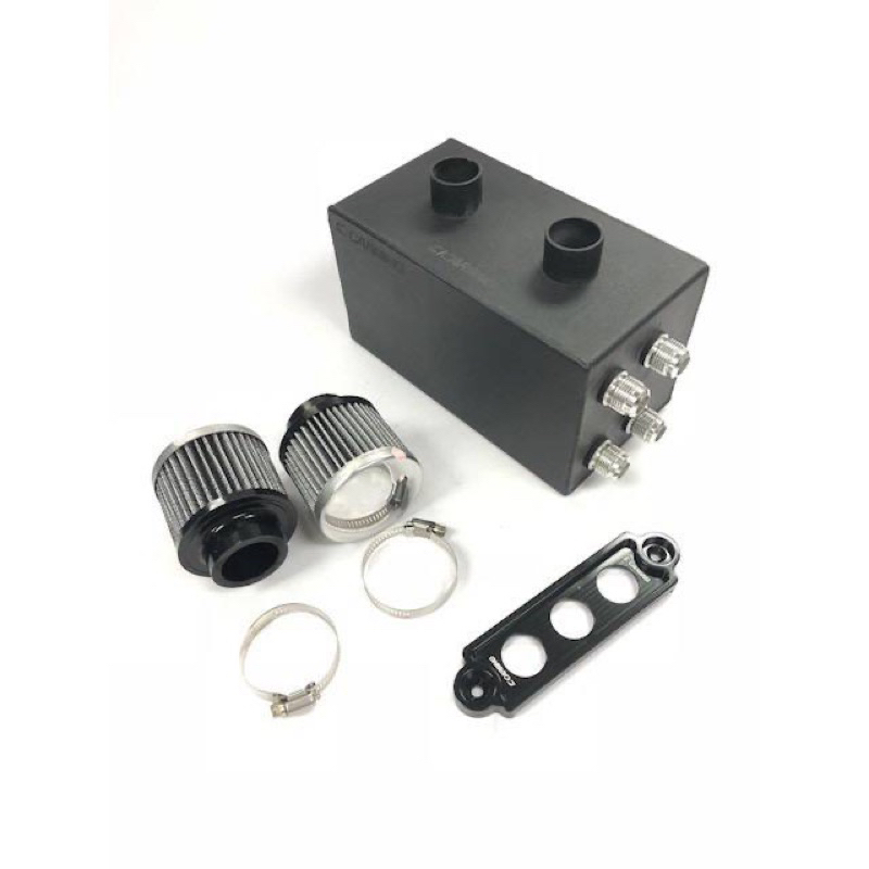 Black 6 Port Pro Series Oil Catch Can For Honda Civic Acura Integra Kit 10AN