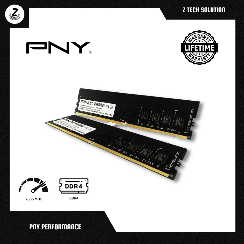 PNY Performance DDR4 2666MHz CL19 Desktop Memory Single Channel RAM ...