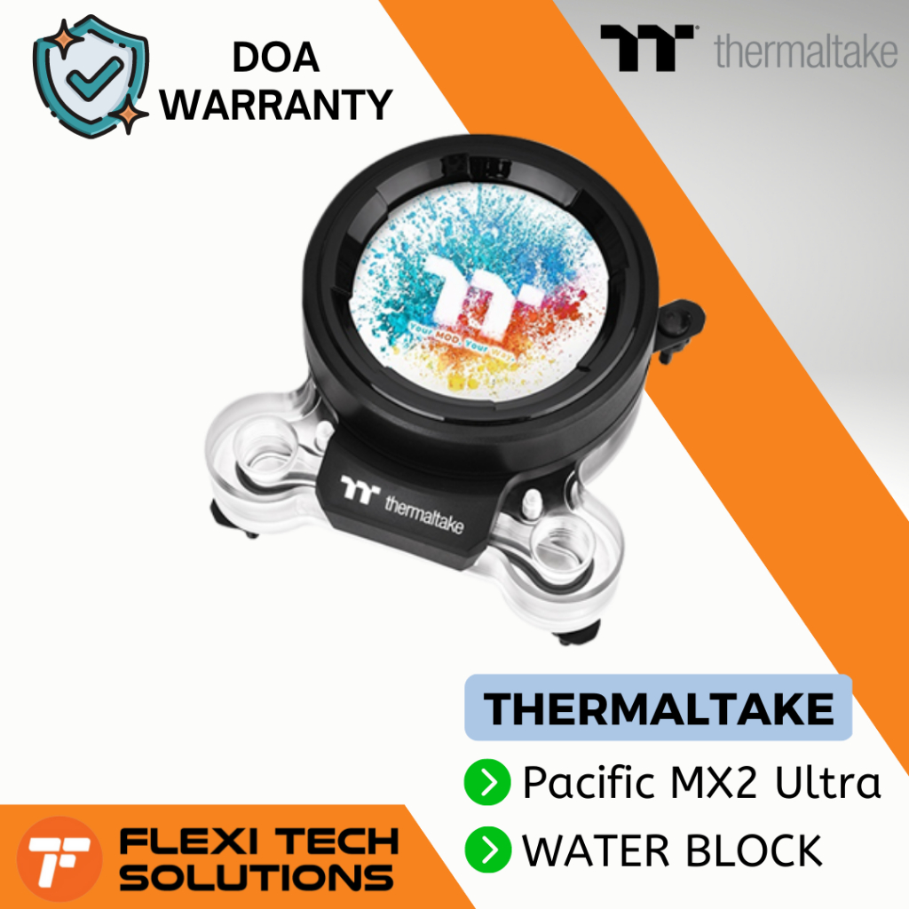 Thermaltake Pacific MX2 Ultra Waterblock CPU - Display LCD 2,1'' Con Sensore Temperatura - Intel LGA 1700/AMD AM4 - Nero