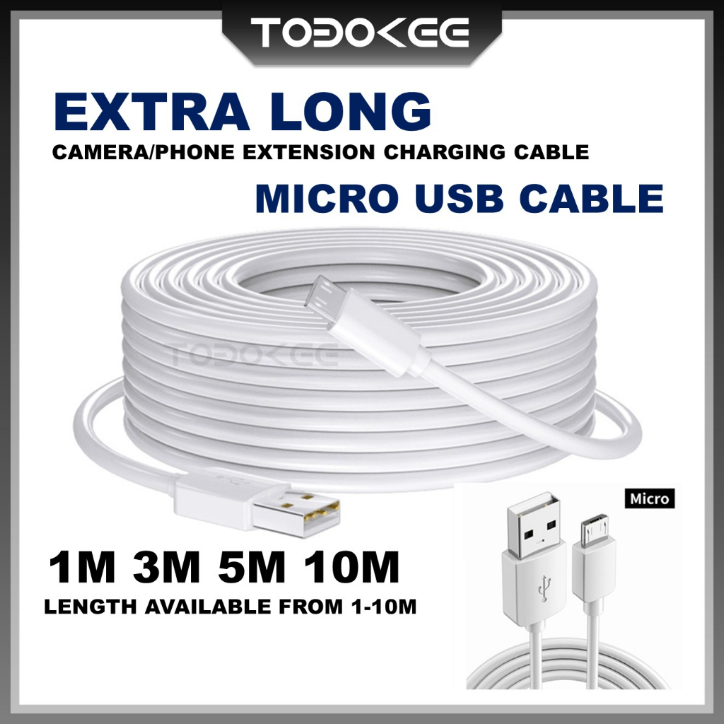 Micro USB Extension Cable 1M/3M/5M/10M Fast Charging Sync Data Cable