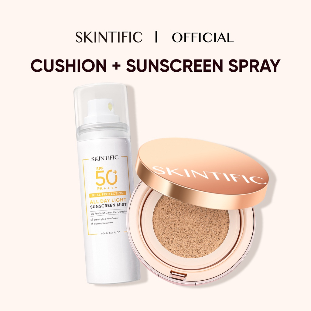 SKINTIFIC Cover All Perfect Air Cushion + Sunscreen Spray SPF50 PA