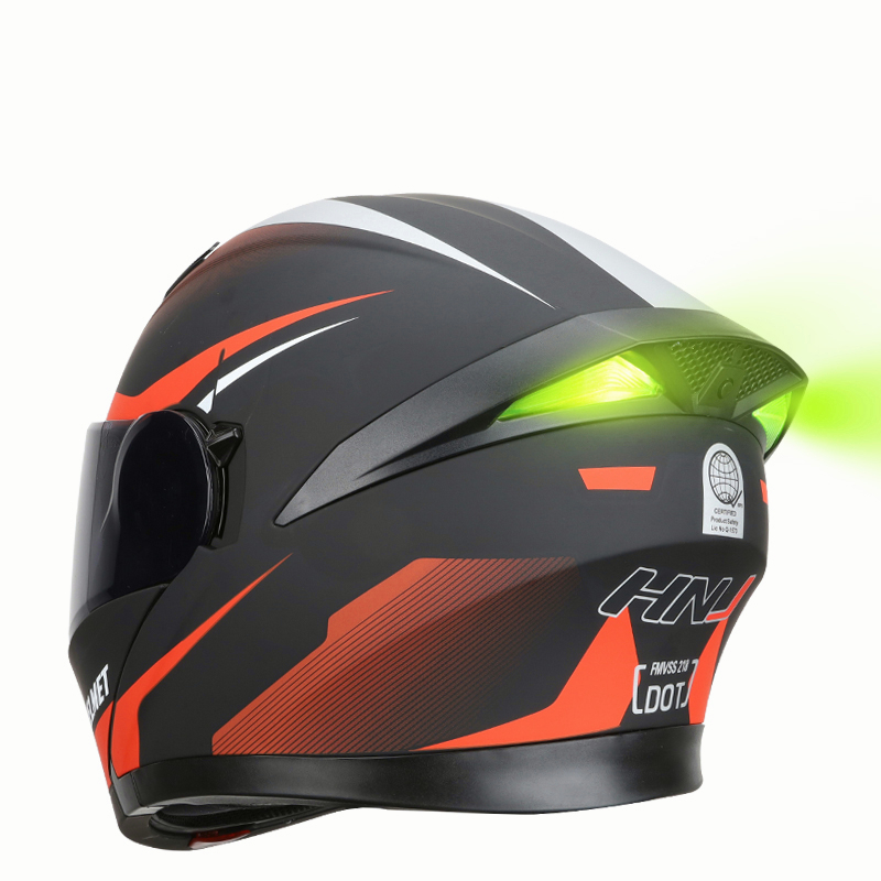 HNJ Motorcycle Helmet Motor Flip Up Full Face Double Visor Open Face ...