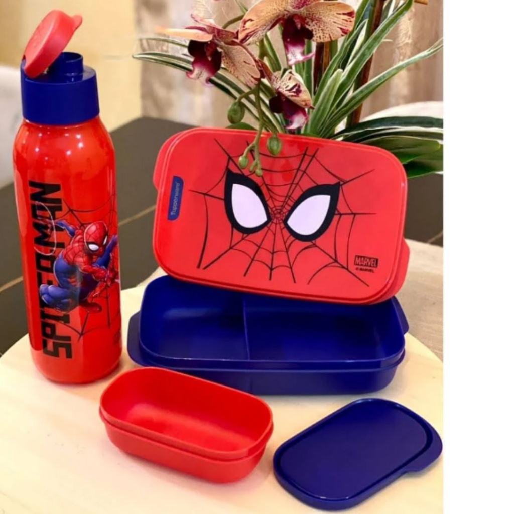 Tupperware Marvel SpiderMan Collectable Set 750ml Bottle and Lunch Box