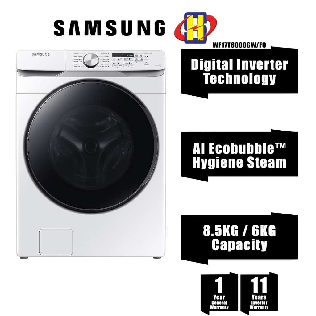 Samsung Washer (17KG) WiFi Smart Control INVERTER Eco Bubble™ Front