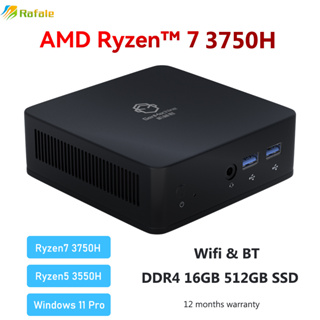 Mini PC AMD Ryzen 7 3750H Windows 11 Pro Mini Computers 16GB DDR4 512GB SSD  Compact PC Dual HDMI2.0 4K@60Hz Type-C WiFi 5 BT 5.0 Mini Desktop