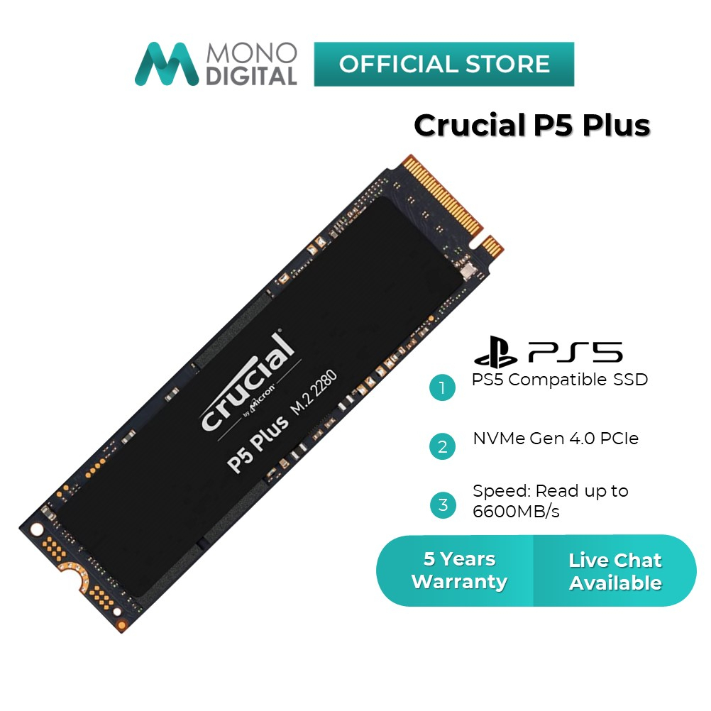 Crucial SSD P5 Plus 2TB 1TB 500GB PCIe 4.0 3D NAND NVMe M.2