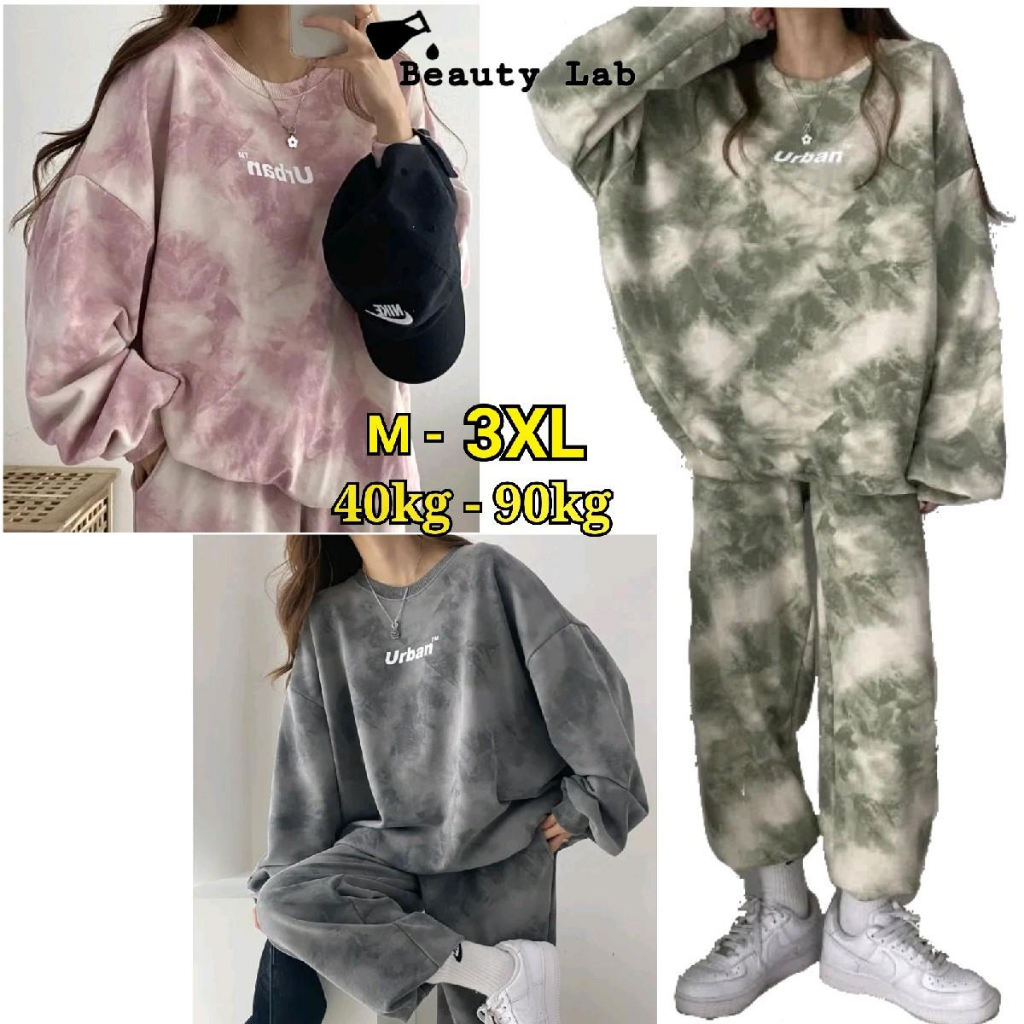 2pcs Baju Set Unisex Sweater Perempuan Baju Lelaki Baju Perempuan